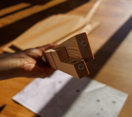 Self-assembly modern furniture by woman