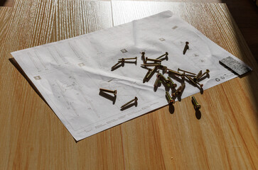Self-assembly modern furniture by woman