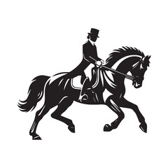 silhouette of a horse and rider vector, illustration