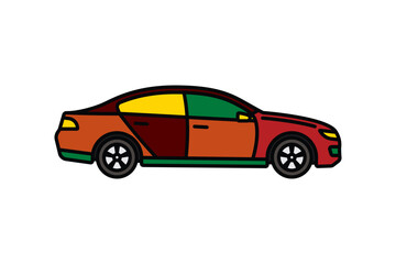 Original vector illustration. A passenger car. A contour icon.