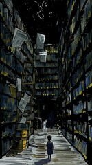 Obraz premium In a world of scarcity, a library offers books that can feed the imagination of the hungry