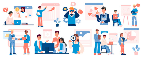 Fototapeta premium Business scenes in flat design