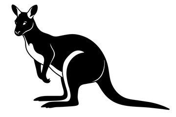 wallaby line art silhouette illustration