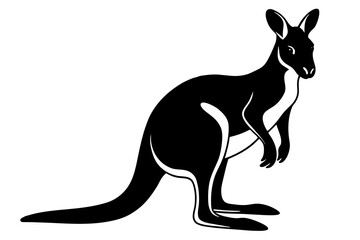 wallaby line art silhouette illustration