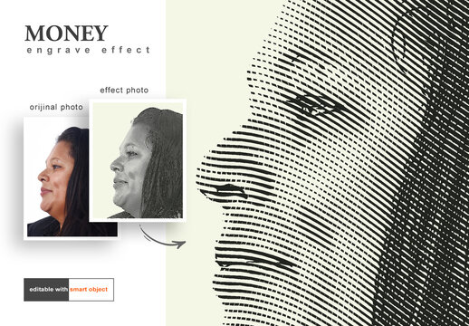 Money Engrave Effect Mockup