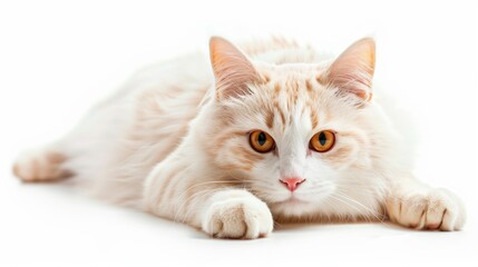 portrait of a cute cat  isolated over white background