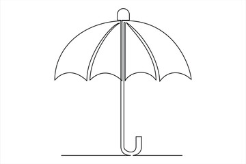 Continuous single line drawing of umbrella abstract umbrella line art illustration © MdOmar