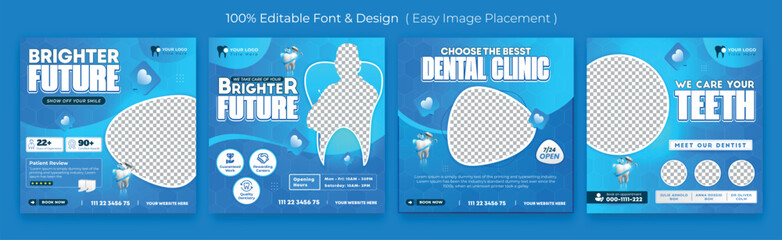 Dentist and health care medical social media and web banner template. Hospital, doctor, clinic and dentist health business marketing banner with logo & icon. Creative online promotion corporate flyer 