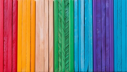 colorful wooden blocks aligned wide format