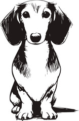 black and white illustration of dog