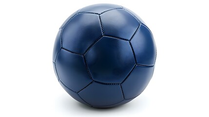 Isolated navy blue Soccer Ball on a white Background with Copy Space