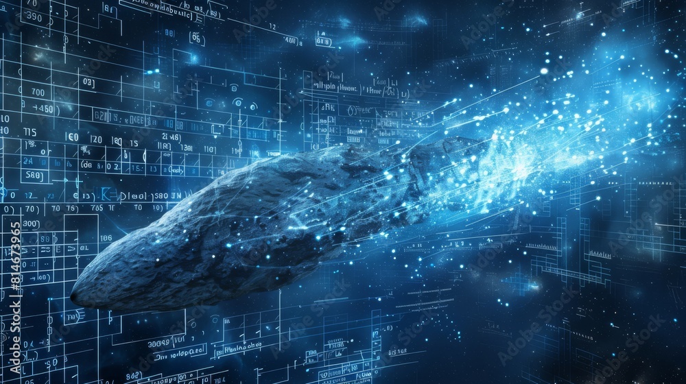 Poster a massive object is seen flying through a vast expanse filled with stars in the darkness of space, l