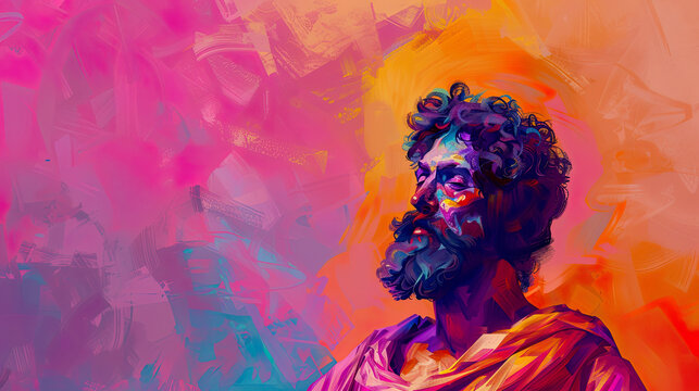Apostle Paul Abstract Portrait, space for quote background