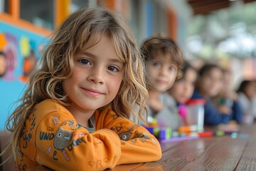 World Children's Day. Portrait beautiful little girl