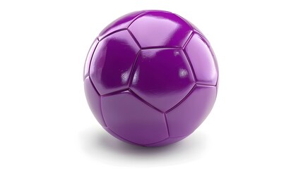 Fototapeta premium Isolated purple Soccer Ball on a white Background with Copy Space
