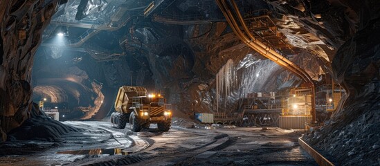 Futuristic Underground Mining with Robotic Machinery and Ore Transport