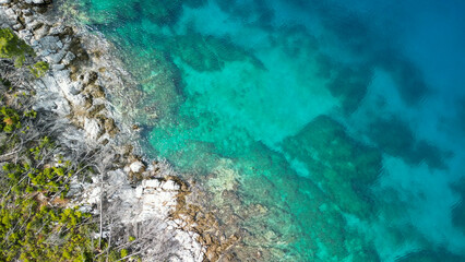 Cape Amarandos beach in Skopelos, Greece - Aerial view