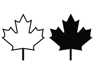 maple leaf icon Canada maple leaf, maple leaves icon canadian vector illustration, maple leaf icon with fill and editable stroke.