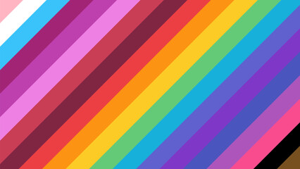 Pride Background with LGBTQ+ Pride Flag Colours. Rainbow Stripes Background in LGBT Gay Pride Wallpaper. Inclusive LGBTQIA Pride Flag Rainbow Vector.