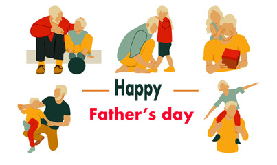 Ilustration vector for happy fathers day. Perfect for happy fathers day celebration