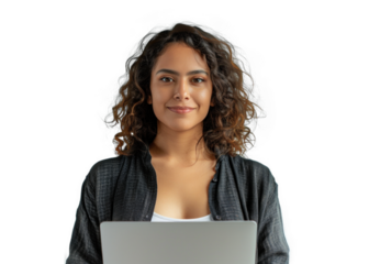 Central American Woman Using Laptop