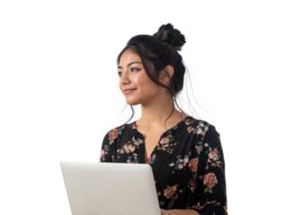 Central American Woman with Laptop