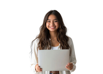 Fototapeta premium Central American Woman with Laptop