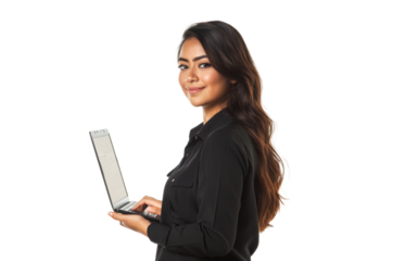 Central American Woman with Laptop