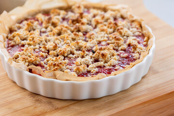 Homemade Healthy Strawberry Crumble Close Up
