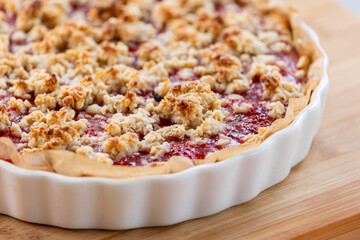 Homemade Healthy Strawberry Crumble Close Up