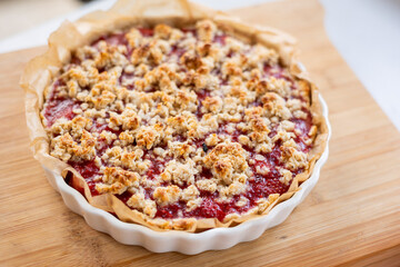 Homemade Healthy Strawberry Crumble Close Up