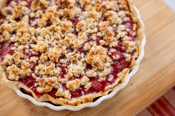 Homemade Healthy Strawberry Crumble Close Up