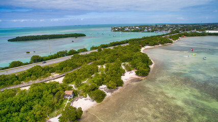 Lower Matecumbe Key, Florida - Panoramic aerial view of the beautiful landscape