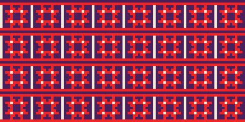 Ukrainian folk embroidery seamless pattern. Ukrainian towel with ornament, Rushnyk called, in vector. 