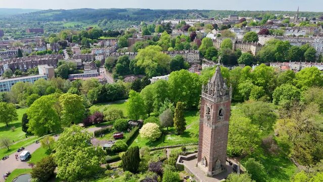 Historic Cabot Tower in Brandon Hill park in Bristol