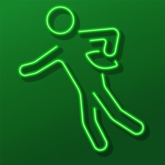 rugby neon sign, modern glowing banner design, colorful modern design trend. Vector illustration.