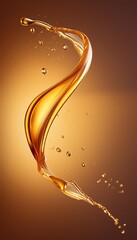 sweet honey dripping or splash isolated on background pure honey from natural liquid drop swirl in form of wavy for mock up