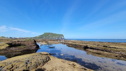 Seongsan Ilchulbong, Gwangchigi Beach, sea, sky, nature