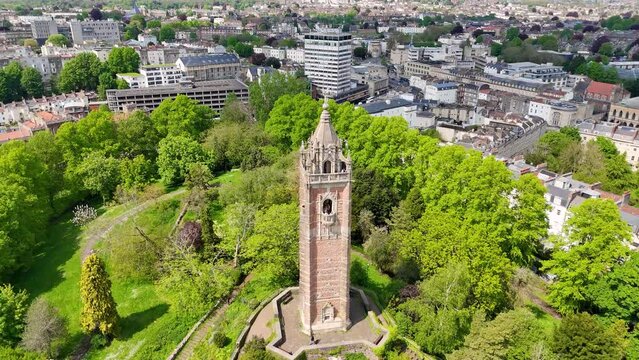 Historic Cabot Tower in Brandon Hill park in Bristol