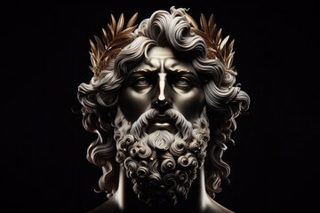 Alexander the Great of Macedon, ancient king isolated on black background