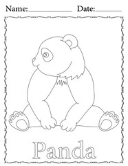 Panda Coloring Page. Printable Coloring Worksheet for Kids. Educational Resources for School and Preschool.