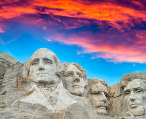 Obraz premium Mount Rushmore National Monument in the United States of America. Summer season colours