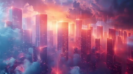 High-Tech Ambience: Modern Abstract Composition with Vibrant Colors