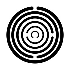 Modern abstract minimal circular icon. Circle logo concept. Graphic design. Vector illustration isolated on white background.