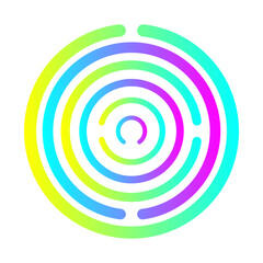 Modern abstract minimal circular icon. Circle logo concept. Graphic design. Vector illustration isolated on white background.