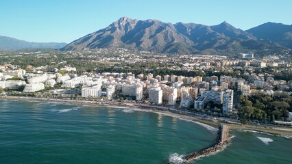 Aerial view of Marbella, Andalusia. Southern Spain