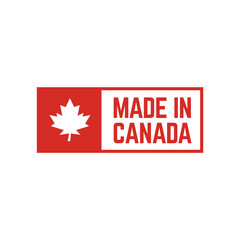 Emblem logo of Made in Canada product design vector label