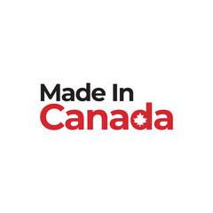 Fototapeta premium Emblem logo of Made in Canada product design vector label