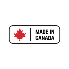 Emblem logo of Made in Canada product design vector label