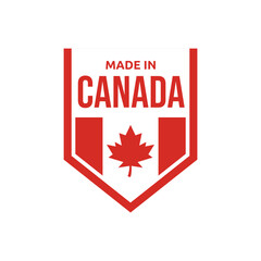 Emblem logo of Made in Canada product design vector label